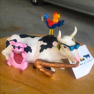 Cow parade mixed plate blues cow sold in original box